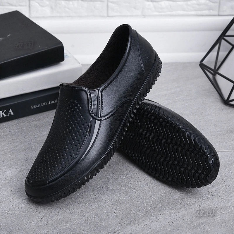 Low-Top Work Slip-on Male Shoes Water Low-heel Galoshes for City Cheap Wellies Fishing Offer Plastic Gumboots Men's Rain Boots