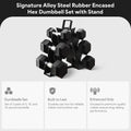 Premium Rubber Encased Hex Dumbbell Set, 46LBS / 60LBS | SAMAG