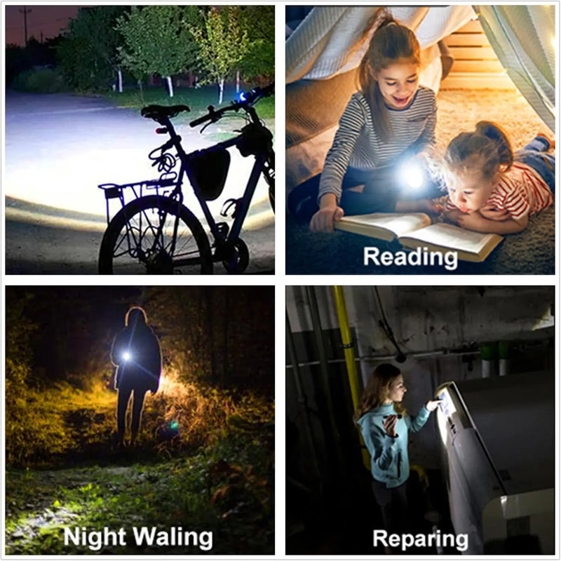 USB Rechargeable Mini Flashlight LED Flashlight COB+XPE Portable Torch Camping Lantern Zoomable Focus Light Flashlight With Clip