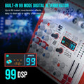 Professional 4 Channel Mixer with USB Audio Interface Bluetooth 48V Phantom Power for Live Performance Karaoke