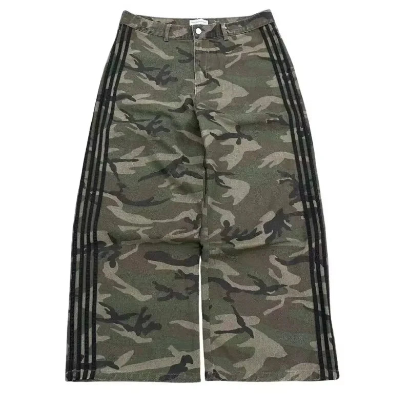 Retro Y2K Baggy Jeans Wide Leg Denim Pant Men's | SAMAG