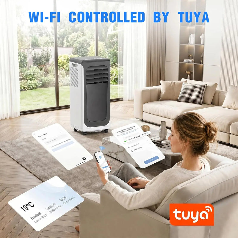 16000 BTU Portable Air Conditioner, 3-in-1 AC Unit with Cool/Dehumidify/Fan, Quiet Bedroom AC with Remote & WiFi, Customized