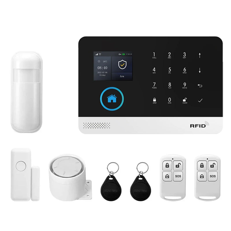 PGST WiFi 4G Home Alarm Security System Set Alexa Automation Alarm Security Protection Door Motion Works with Tuya Smart Life