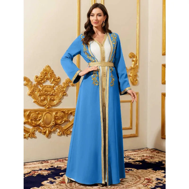 Muslim Sets Women Party Dresses Jalabiya Robe Embroidery | SAMAG