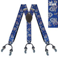 Men's Casual Fashion Leather Suspenders Adjustable High Quality Belt Strap Braces with 6 Clips