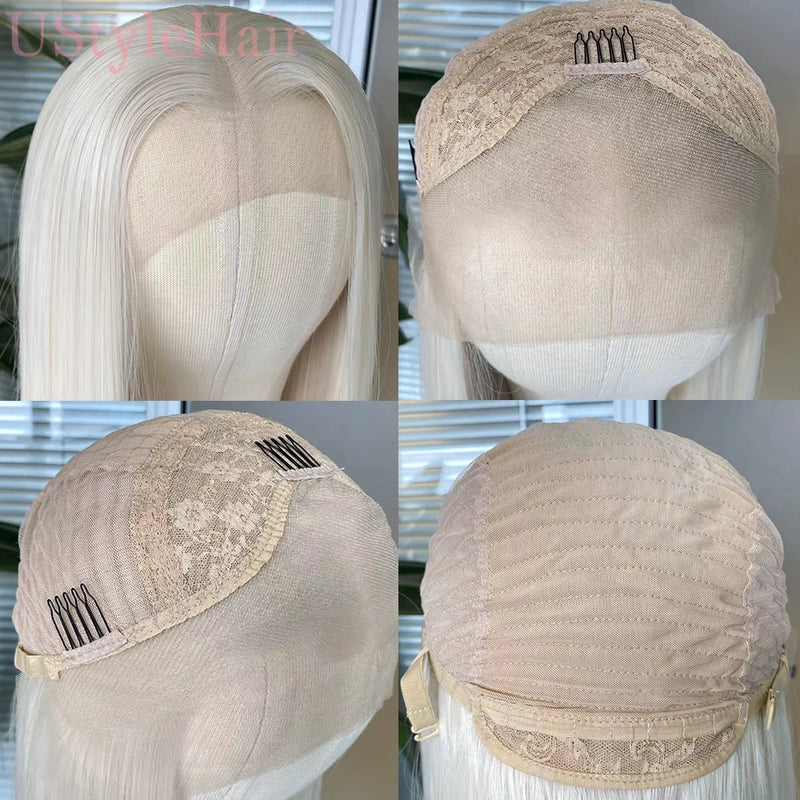 UStyleHair Blonde Wig Long Loose Curly Wigs for Women Synthetic Lace Front Wig Natural Hairline Daily Cosplay Glonden Lace Wig