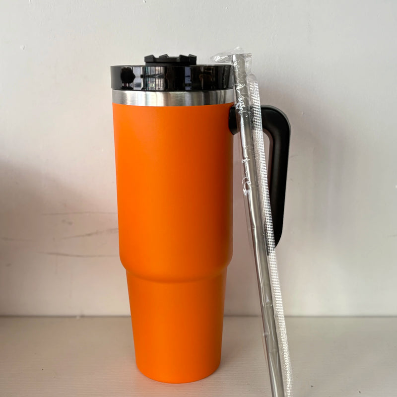 30oz Stainless Steel Thermos Mug With Straw Car Insulated Flask Water Tumbler for Outdoor Keeps Cold and Heat Thermal Mug