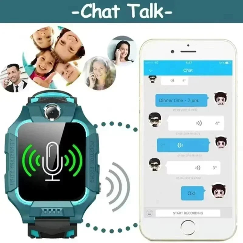 Lenovo 2026 New 5G Waterproof Kids Smart Watch SOS GPS Tracker Sim Card Call Camera Child Watch Gift for Boys Girls iOS Android