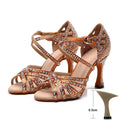 Latin Dance Shoes Women High Heels Hot Selling Diamond-encrusted Sandals Indoor Soft-soled Stage Game Party Social Ballroom Girl