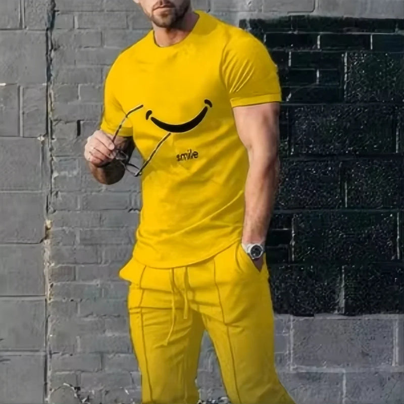 Men's Summer Fashion Sports Set Trendy 3D Printed Casual Jogging Street Wear Short Sleeve T - shirt Long - View 5 | SAMAG