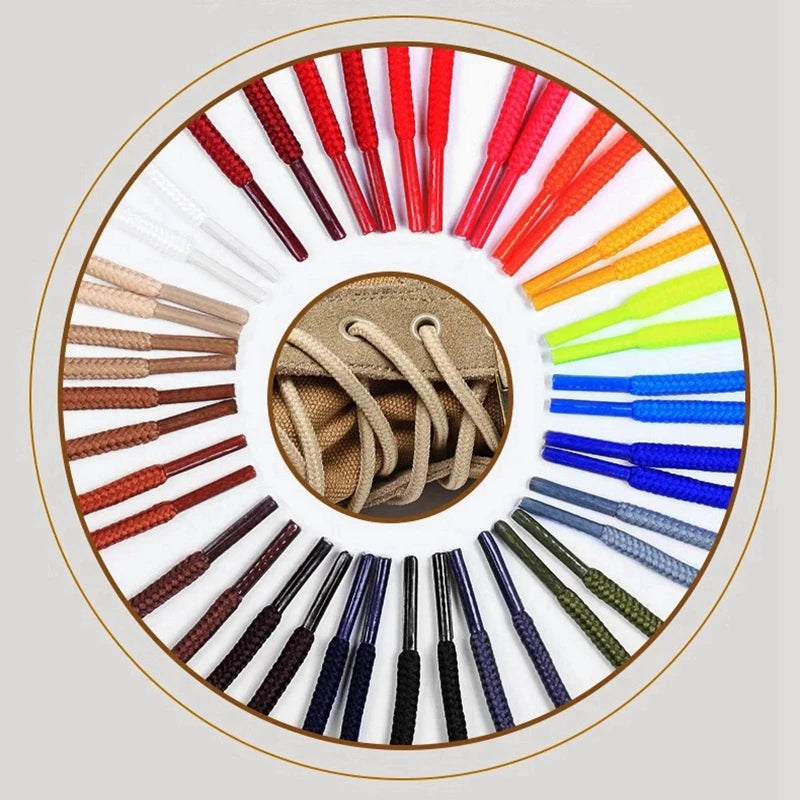 1 Pair Classic Solid Round Shoelaces Durable Polyester Shoe Laces Boot Laces Sneaker Shoestrings 21 Colors 70cm 90cm 120cm 150cm