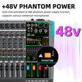 6/8/12/16 Channels Audio Sound Mixer Depusheng Mixing DJ Console USB 48V Phantom Power 256 DSP Effects Sound Table for Stage