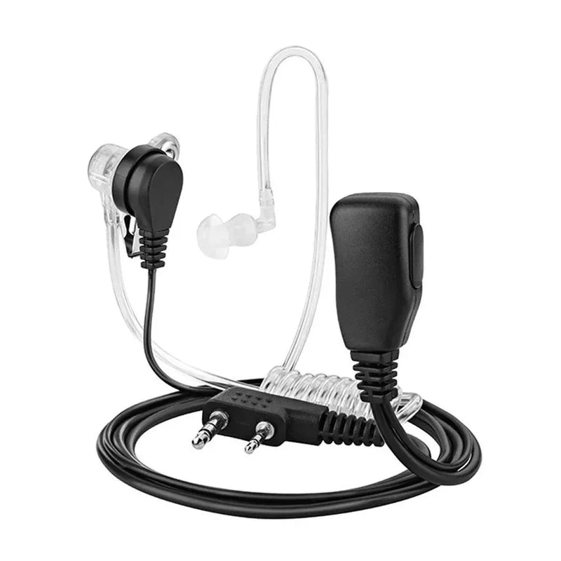 Walkie Talkie Headset for Transceiver Air Tube PTT Headphone 2 Pin Radio Earphones for Kenwood Baofeng UV 5R