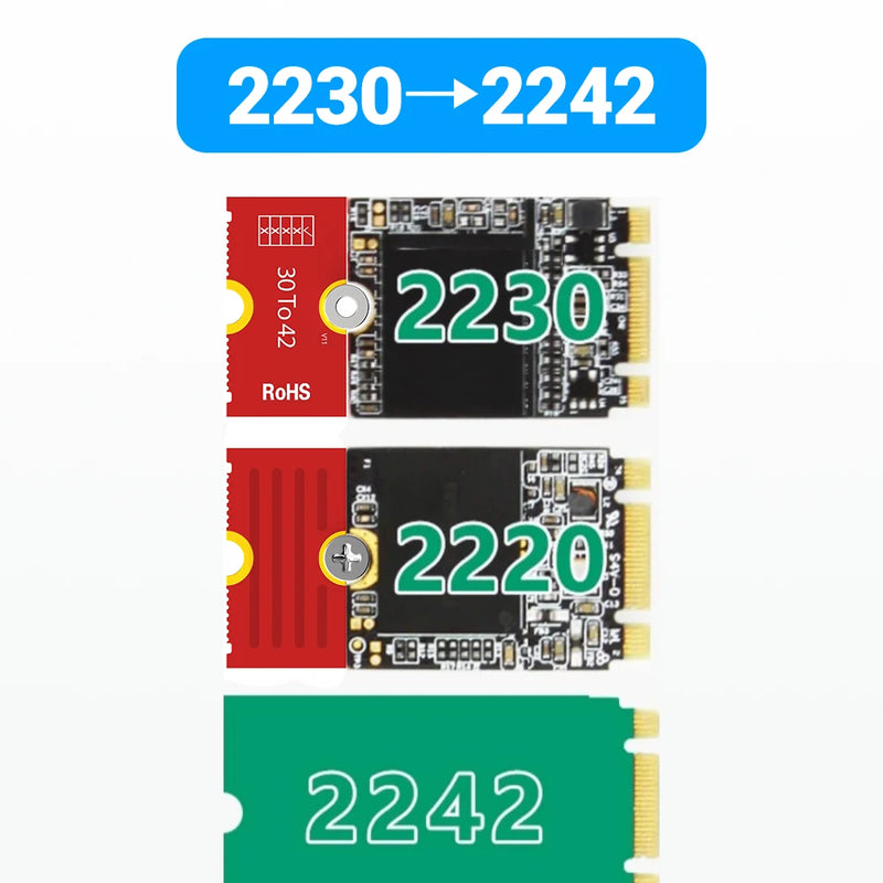 JEYI M.2 NGFF NVME SSD Extension Bracket Transfer 2230 2242 2260 2280 Length Extend Adapter Bracket Card Plate Change Long Size