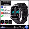 2026 New Rugged Military GPS Smart Watch Men Bluetooth Call Health Monitoring Sports 5ATM Waterproof Smartwatches Man Pk HW12