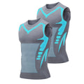 Summer Men Shapewear Ionic Shaping Vest Sleeveless Shirt Tight Compression Shirts Tank Top Body Shaper Breathable Ice Silk Vest