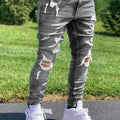 Men's Slim Fit Stretch Denim Jeans with Rips Casual | SAMAG