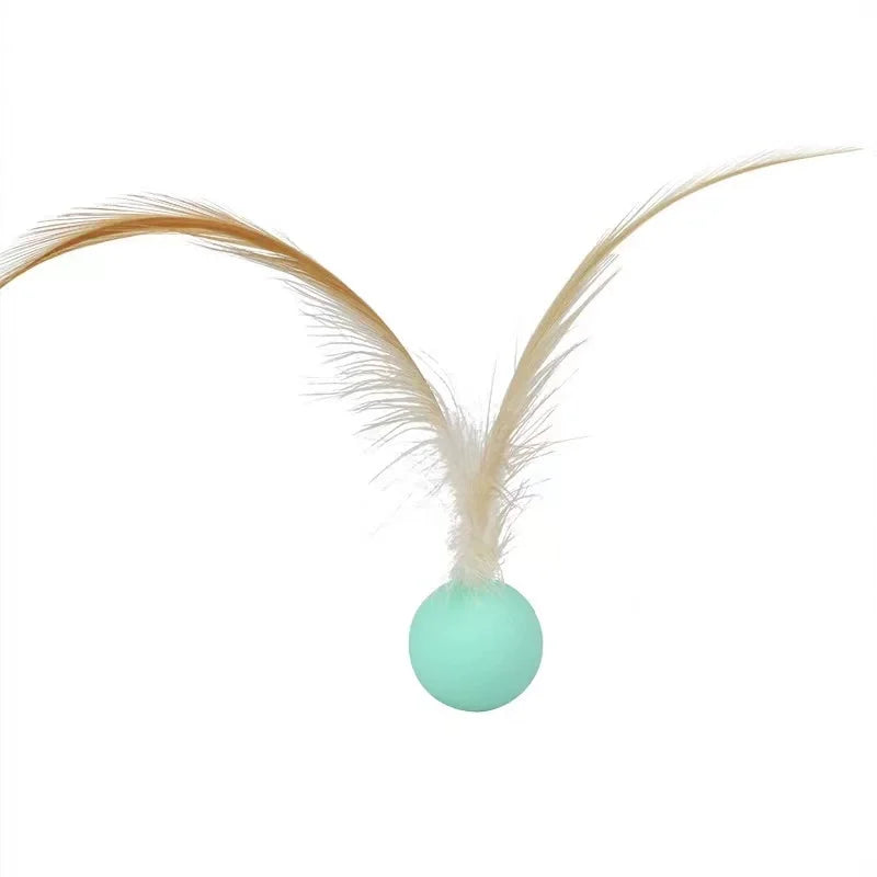 Elastic Bouncy Badminton Cat Toy Luminous Night Glow Pet Interactive Ball Self Play Boredom Relief Chew Resistant Training Game