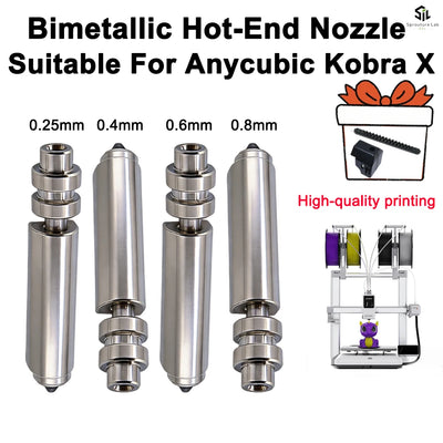 For Anycubic Kobra X Nozzle KX Bimetal 0.25/0.6/0.8/0.4mm | SAMAG