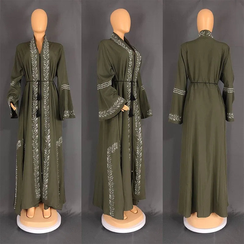 Summer Women's Clothing Open Abaya Bell Sleeves Long | SAMAG
