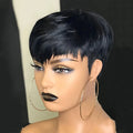 Short Pixie Wig Human Hair Layer Cut Short Human Hair Wigs Brown Red Ombre Highlight Duby Wigs Cheap Full Machine Wigs for Women