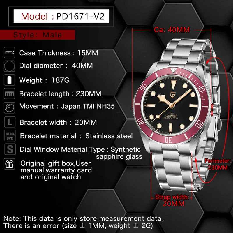 2025 New PAGANI DESIGN V2 Retro Men's Mechanical Watches NH35 Automatic Watch For Man Luxury AR Sapphire Mirror Luminous Clock