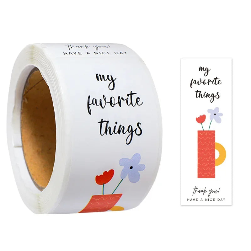 100pcs/roll Thank You Sticker Seal Labels Small Business Gift Decor Sticker Package Sticker Sealing Package Is Happy To See You