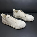 Classic Men's And Women's Low Top Casual Sneakers White Beige Canvas Thick Sole Lace-Up Luxury Flat Shoe