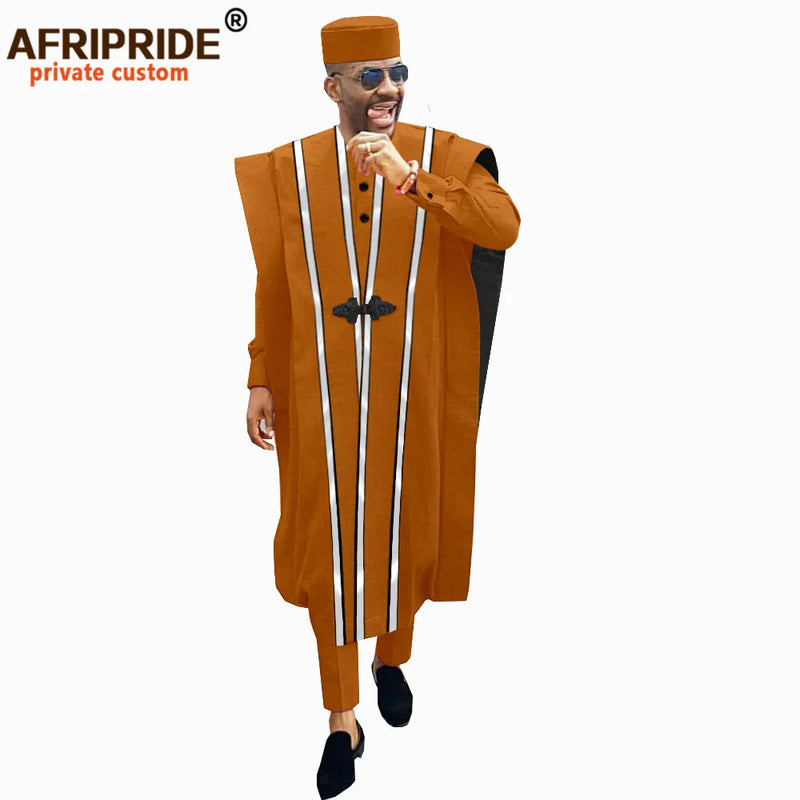 African Men Clothing Agbada Robe Dashiki Shirts Ankara Pants Tribal Hat Wedding Evening Outfits 4 Pieces - View 17 | SAMAG