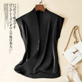Coffee Silk Rayon V - Neck Pullover Sleeveless Casual Chic - View 6 | SAMAG