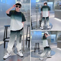 Summer Teenager Boys Clothes Casual Outfit Kids Gradient | SAMAG