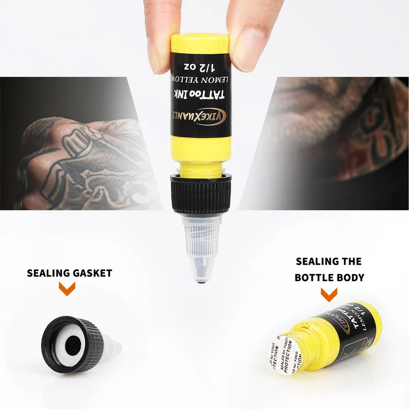 15ml 14colors Tattoo Ink Pigment with box Body Art Tattoo Kits Professional Beauty Paints Makeup Tattoo Supplies Semi-permanent