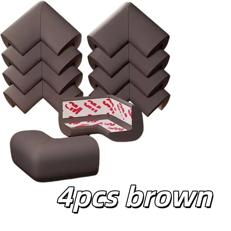 4pcs Soft Foam Corner Protectors – Pre-Adhesive Safety Guards for Furniture, Tables, Stairs, Cabinets