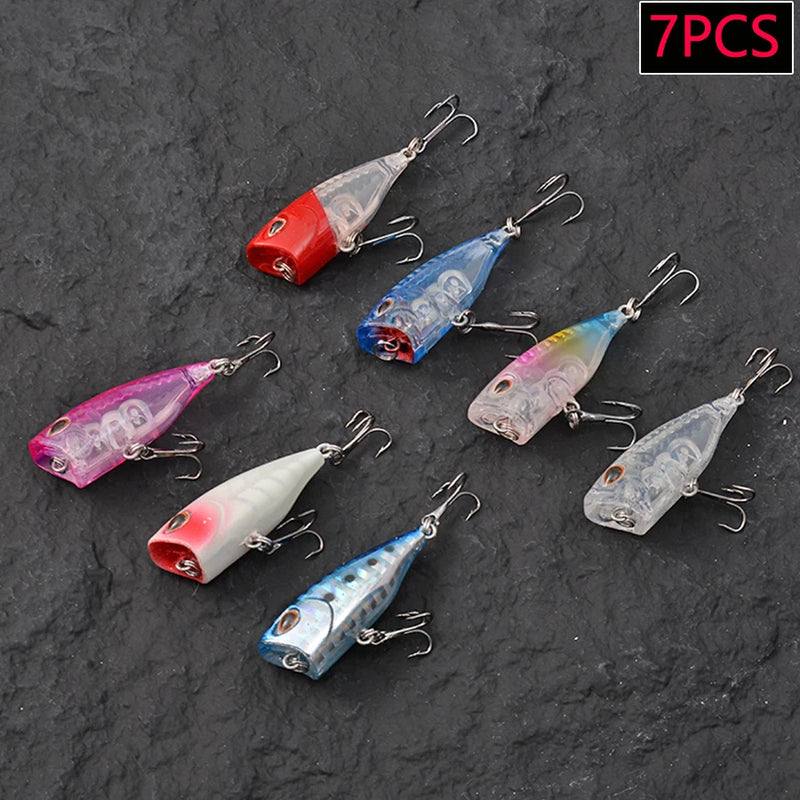 Mini Popper Crankbaits Fishing Lures Set 3d Eyes Fish | SAMAG