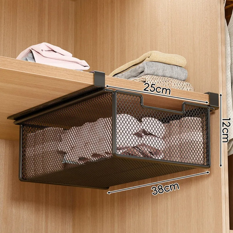 Large Capacity Underwear Storage Basket Pure Color Under Shelf Wardrobe Organizer Design Cabinet Hanging - View 7 | SAMAG