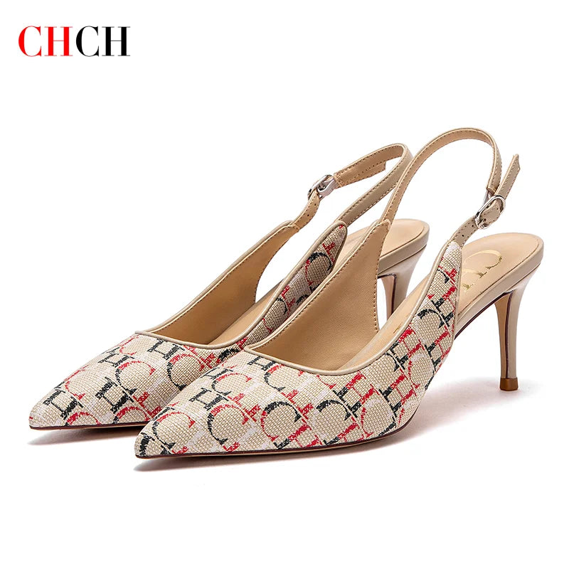 CHCH Women's 7cm High Heels Ankle Strap Heeled Sandals Wedding Party Dress Shoes