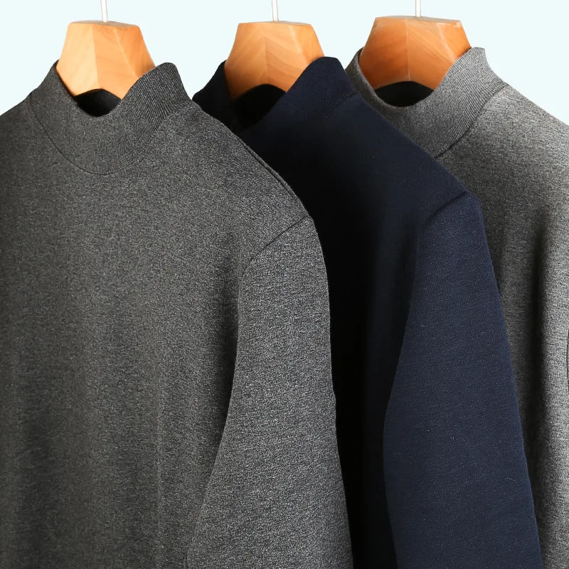 Men's Thermal Underwear Set Thickened Long John Cotton Tops Trousers High Collar Thick Winter Conjunto Termico Masculino Inverno