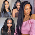 Kinky Straight Feather Crochet Human Hair Extensions Pre Separated Knotless Invisible Braiding Hair 100% Virgin Brazilian Human Hair Reusable 60g 50 Strands Natural Black Boho Braids For Women DIY Styling