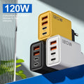PD 120W 4 Ports USB C Charger Quick Charge 3.0 Type C USB Phone Chargers Fast Charging for Samsung IPhone Xiaomi Huawei