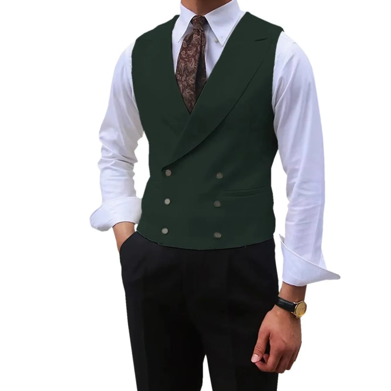 Fashion Solid Vests for Men Casual Style Sleeveless Male Fashion Waistcoat 1 Piece Slim Fit Beach Prom Party Suits Vest
