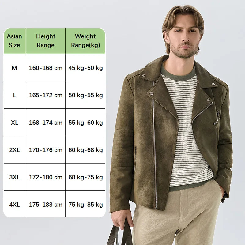 Men PU Leather Jacket Faux Fur Fashion British Thickened Plush Autumn Winter Warm Leather Jackets High-End Business Leather Coat