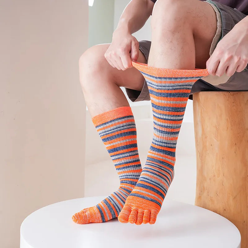 Pairs Man Toe Socks Long Plus Large Size Cotton Colorful | SAMAG