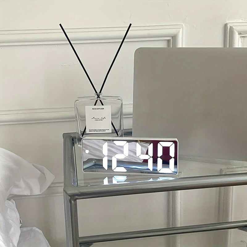 Acrylic/Mirror Digital Alarm Clock Voice Control Snooze Night Mode Table Clock 12/24H Anti-disturb Funtion Electronic LED Clock