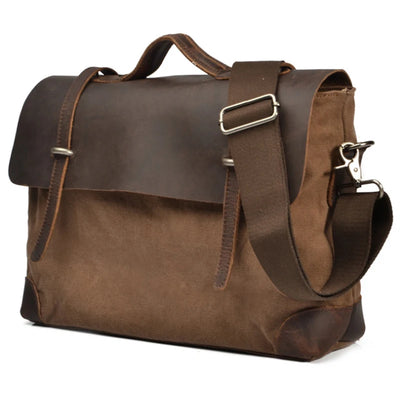 Vintage Military Canvas Leather Men Messenger Bag | SAMAG