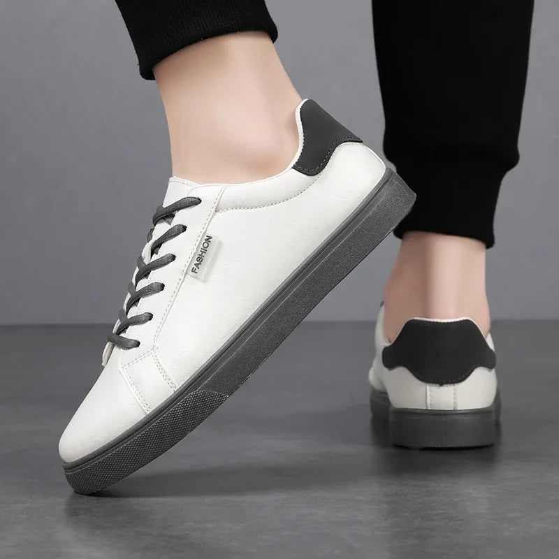 Skateboarding Shoes Men Flat Comfortable Leather Casual | SAMAG