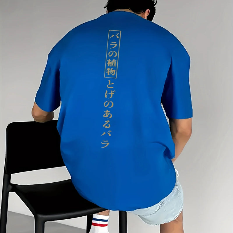 2025 New Japan Text Print 100% Cotton Trend Men Women T-shirt Summer Autumn Daily Outdoor Sports Party Casual Loose Short Sleeve