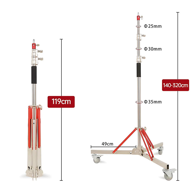 C Stand Stainless Steel Kit Light Stand With Weight Bag Photo Studio Accessories Extension Rod 2.49M Length Arm Cross Boom