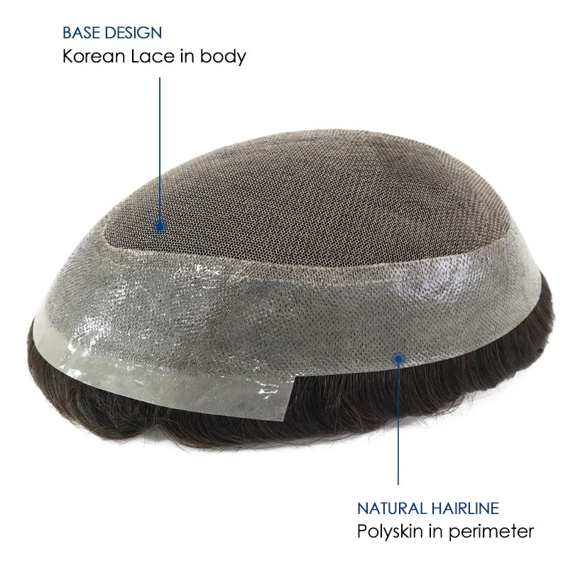 Dura Australia Men Toupee Breathable Lace With PU Male Hair Prosthesis Wig Breathable Men's Capillary Prosthesis System