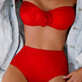 XS - XL 3D Flower Female Bandeau Swimsuit High Waist | SAMAG