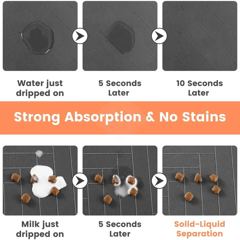 S（little kitten ）、M、L bsorbent Pet Feeding Mat, Waterproof Placemat for Dog & Cat Food & Water Bowls, Quick-Dry Rubber Backing